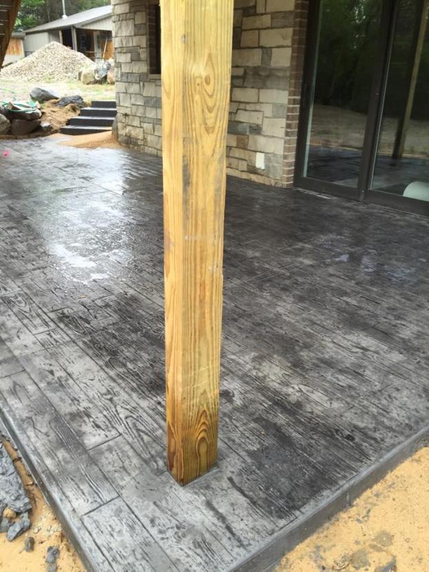 A recent stamped concrete contractors job in the area